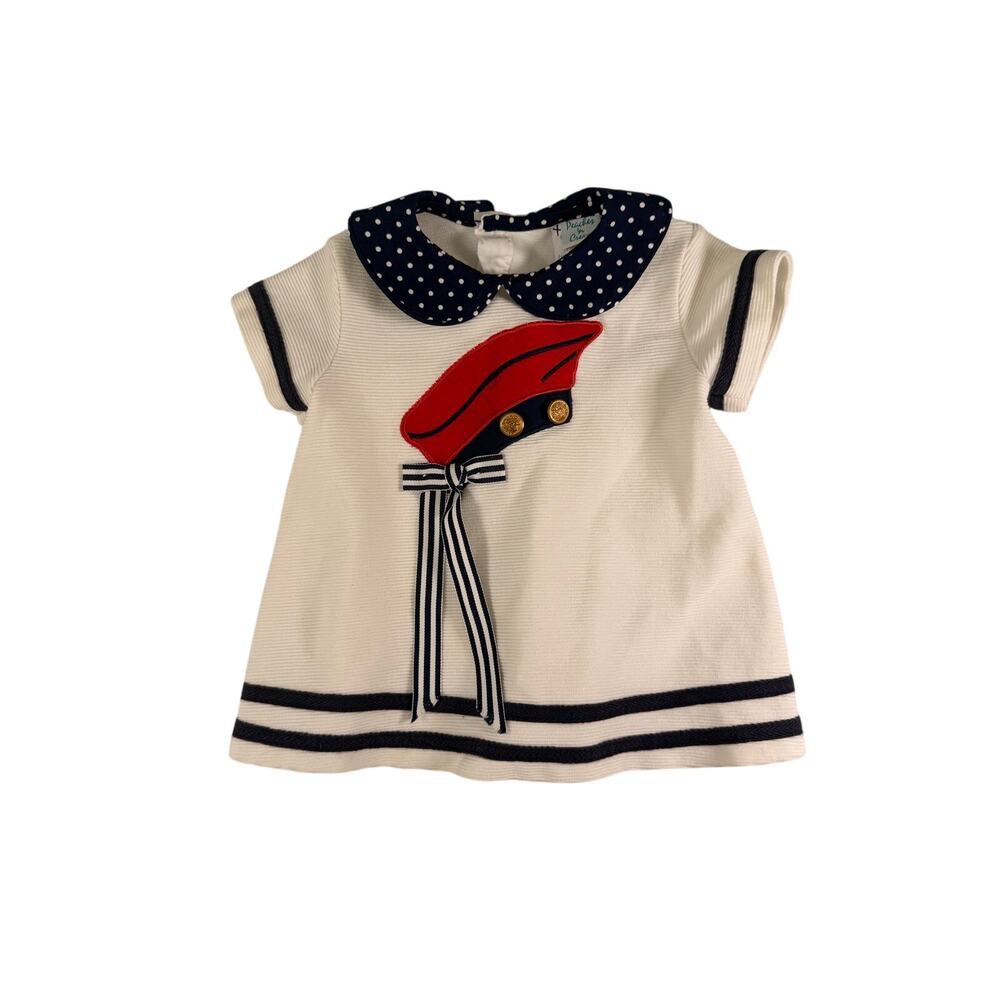 Vintage Peaches 'n Cream Nautical Sailor Hat Dress, Size 24 Months | Made in USA